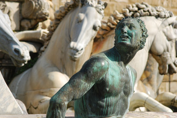The Statue of Piazza della Signoria in Florence - Tuscany - Ital