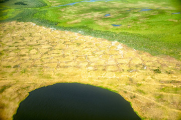 Naklejka premium Aerial view on North Yakutia landscapes
