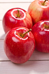 Fresh juicy red apples, close up 