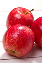 Fresh juicy red apples, close up 