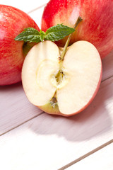 Fresh juicy red apples, close up 