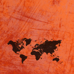 Map world on paper background