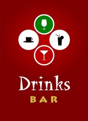 Drinks bar logo - obrazy, fototapety, plakaty