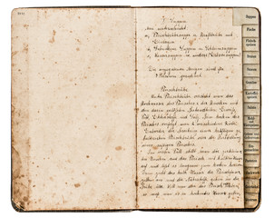 antique recipe book with handwritten text