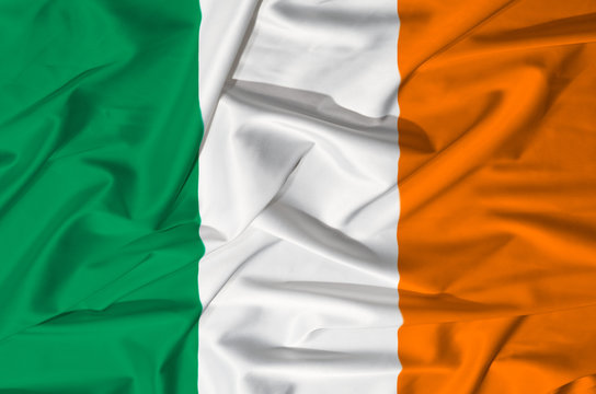 Ireland flag on a silk drape
