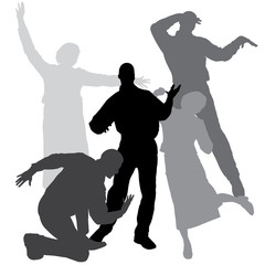 Vector silhouette of dance.