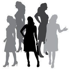 Vector silhouette of businesswoman.