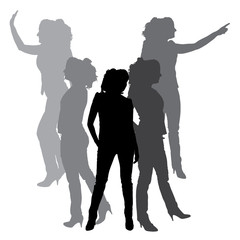 Vector silhouette of a woman.