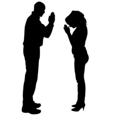 Vector silhouette of people.