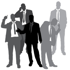 Vector silhouette of businessman.