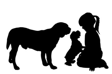 Vector silhouette of child.