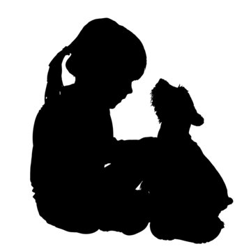 Vector silhouette of child.