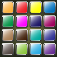 Set of colored web buttons