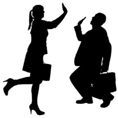 Vector silhouette of a people.