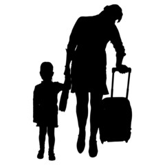 Vector silhouette of family.