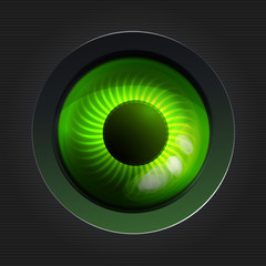 Green colored technology eye
