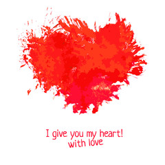 Red colored graphical heart splash
