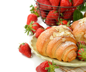 Croissant with strawberry