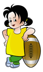 girl with rugby ball