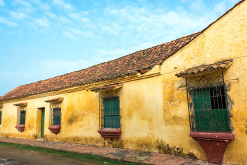 Fototapeta na wymiar Yellow Colonial Building