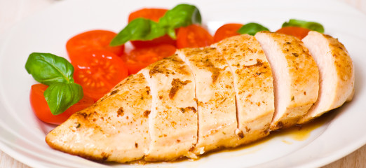 chicken breast with fresh cherry tomatoes