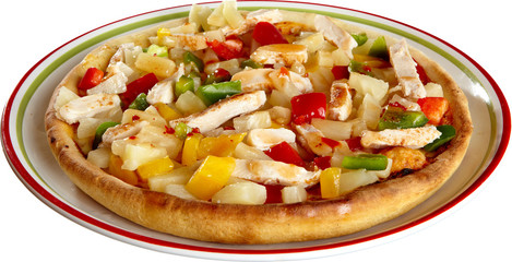 pizza Mexiko, mit Hünchen, Paprika