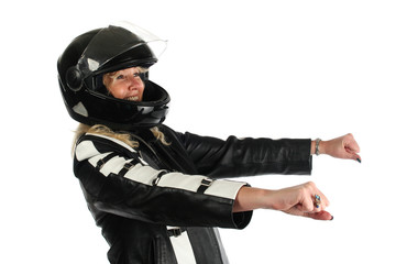 Woman motorcyclist