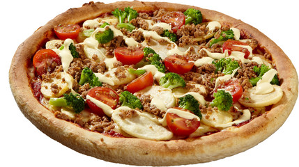 Mozerrella, Brokolie, Hackfleisch Pizza