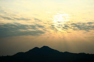sunset on the mountain