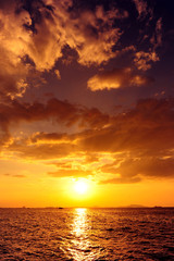 Sea Sunset and Cloudscape Background