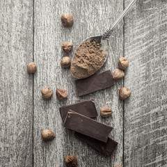 Fototapeta na wymiar cocoa and nuts