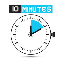 Ten Minutes Stop Watch - Clock Vector Illustration