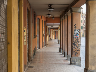pillared passageway,bologna italy