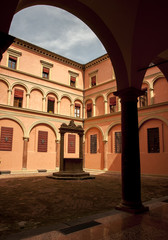 Terracotta Courtyard in Bologna, Italy