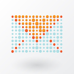 icon mail of colorful dots