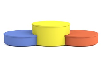 realistic 3d render of winner podium