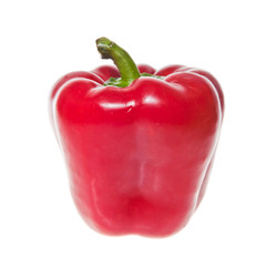 Red bell pepper with green stem