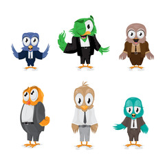 Cartoon Birds - Isolated On White Background