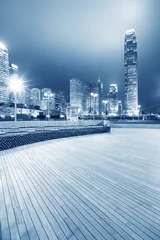 Fotobehang square with night modern building background © zhu difeng