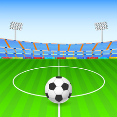 Soccer ball on stadium © stockshoppe