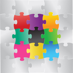 color puzzle illustration design