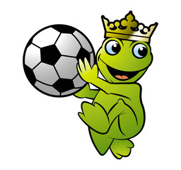 crowned frog holding ball