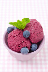 refreshing blueberry sorbet top view