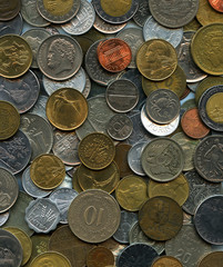 european and world coins background