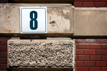 Number 8 on a wall