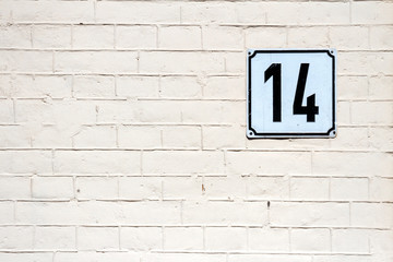 Number 14 on a wall