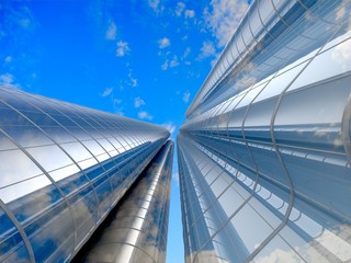 Obraz premium Skyscrapers cloudscape background.