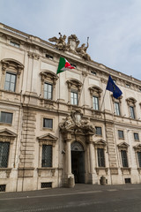Fototapeta na wymiar Rome, the Consulta building in Quirinale square.