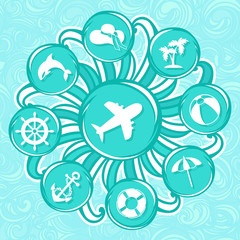 summer and sea icons