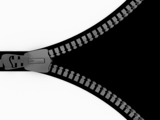 Fototapeta premium Zipper on black background.